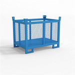 फिक्स्ड वेयरहाउस स्टैकेबल मेटल वायर स्टोरेज पैलेट कंटेनर केज